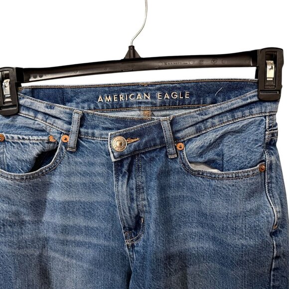American Eagle Women’s High-Rise Blue Denim Straight-Leg Jeans Size 6 - Picture 3 of 9